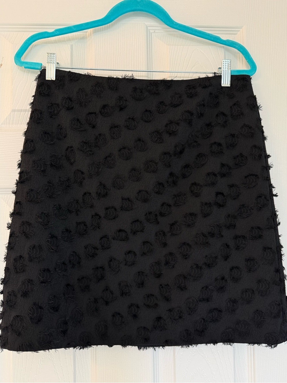 LOFT Black Textured Dot A-Line Mini Skirt
